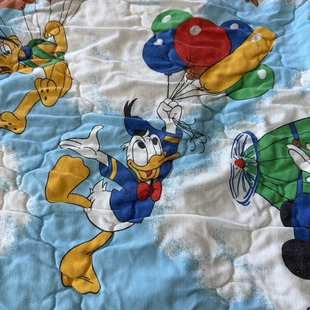 Vintage Disney Mickey Air Mobile Comforter Twin Oversized 90s Dumbo Made In USA